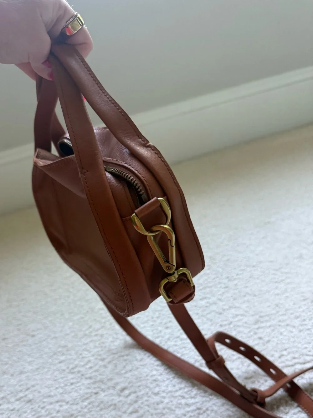 Madewell Chestnut Brown Leather Crossbody Bag - Picture 6 of 7